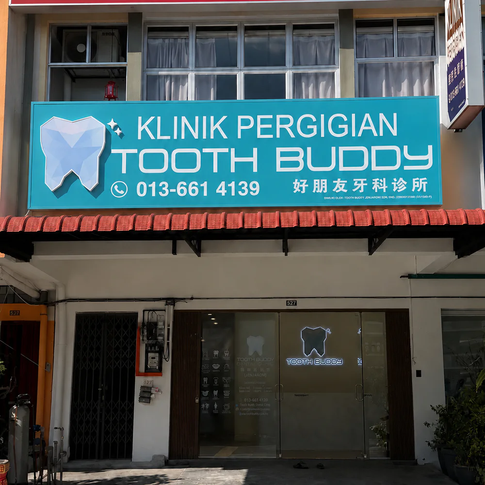 Tooth Buddy Dental Clinic Jenjarom exterior Exterior and entrance of Tooth Buddy Dental Clinic at S27, Jalan Sekolah 1, Jenjarom, Selangor