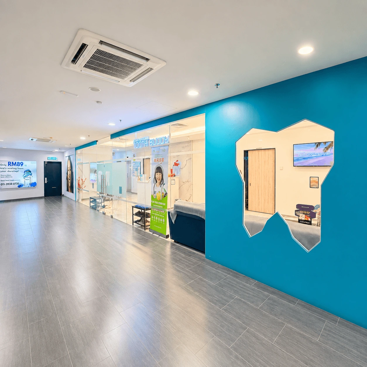 Tooth Buddy Dental Clinic Quayside Mall entrance Entrance corridor of Tooth Buddy Dental Clinic at Quayside Mall